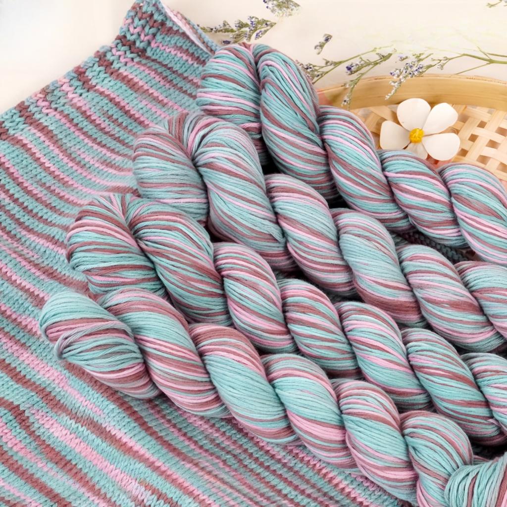 4-Pack Cotton Yarn 200g (4x50g ) Breathable Soft Woven Thread for Knitting Crochet Mixed Colors Lightweight for Sweaters Yarns
