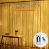 USB Remote-Controlled LED Copper Wire Curtain Fairy Lights – Holiday & Room Decoration with Eight Modes