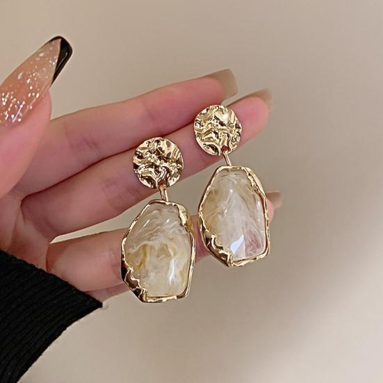 1 пара женских висячих сережек неправильной геометрии, серьги-капли, глянцевые мраморные серьги для вечеринки, свидания, банкета, украшения для ушей из сплава