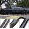 1Pc Universal Car Glossy 3D Forged Black Silver Carbon Fiber Wrapping Vinyl Film Motorcycle Auto Decoration Stickers Accessories