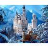 Round Diamond Painting Cross Stitch Snow Mountain & Castle Diamond Embroidery Diamond Mosaic