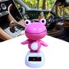 Cute Car Decor Frog Car Dash Decors Solar Powered Auto Interior Decoration for Automobile Vehicle Automotive Truck Rv Desk Home