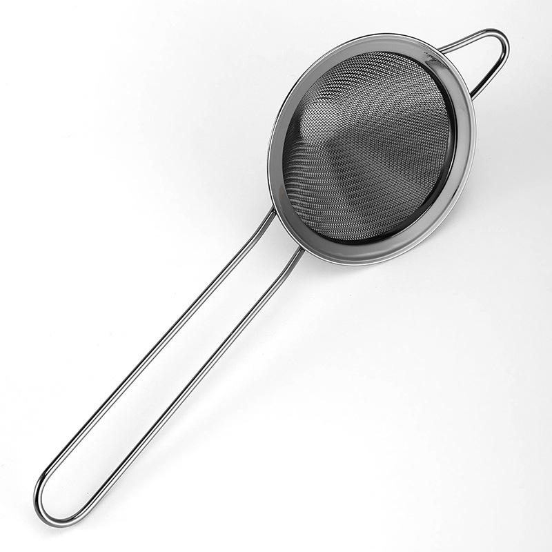 304 Stainless Steel Mesh Strainer Fine Tea Strainer Bar Cocktail Filter Long Handle Mesh Strainers Sieve Coffee Flours Strainer