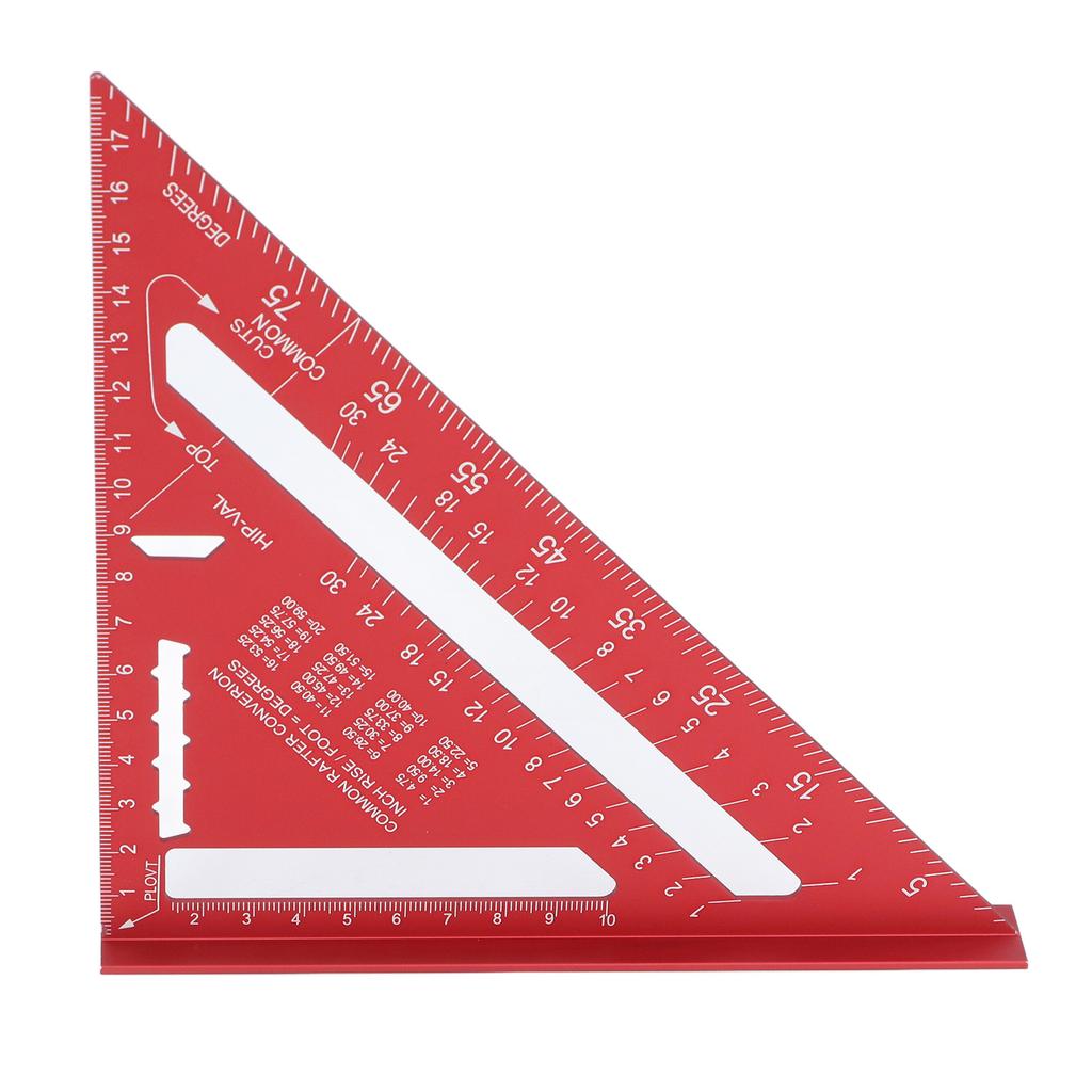 7-дюймовый стропильный угольник из алюминиевого сплава, двойная шкала, 45 90 градусов, треугольная линейка, угломер, плотницкий