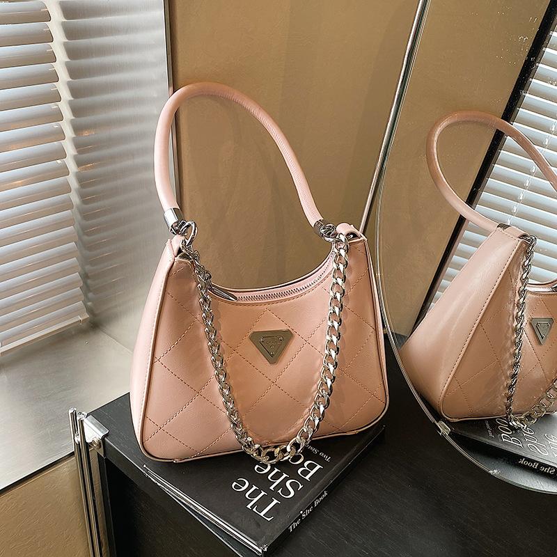 Высококлассная модная сумка-цепочка с ромбами, женская новая текстурированная сумка на плечо, универсальная сумка под мышкой