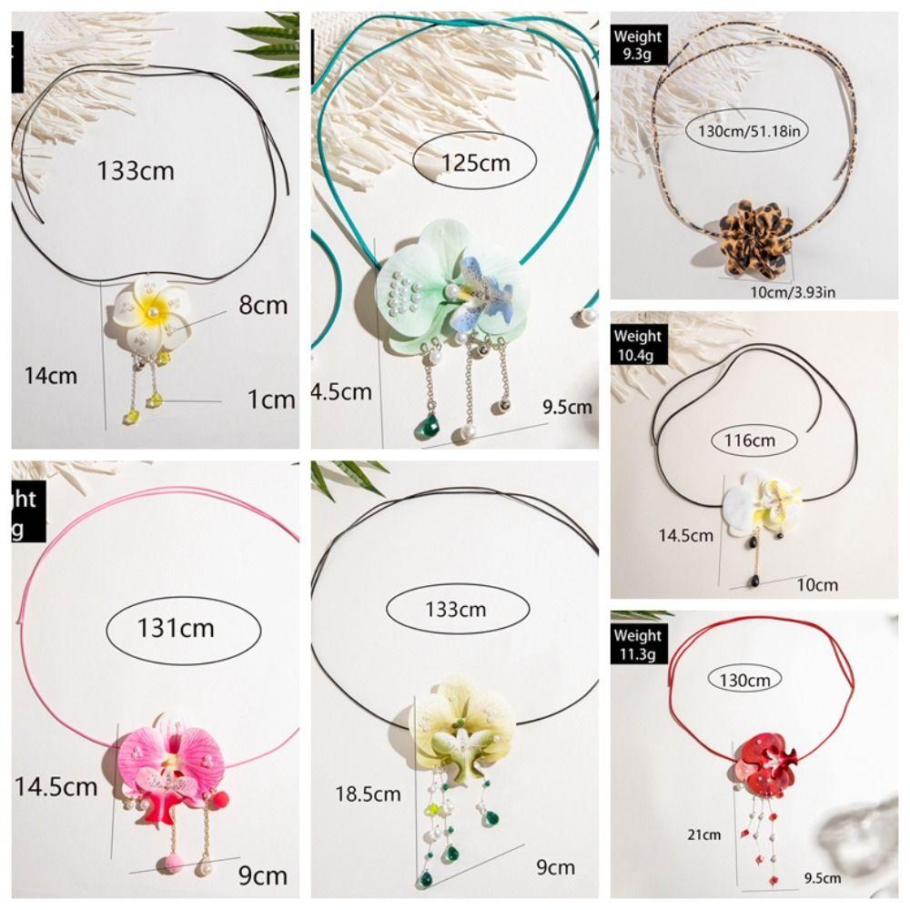 Drawstring Butterfly Orchid Clavicle Chain Lace Up Korean Style Choker Flower Necklace Jewelry
