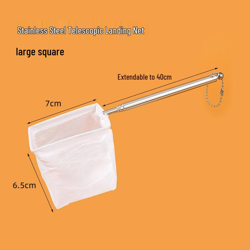 Retractable Stainless Steel Coarse & Fine Mesh Fishing Net - Durable & Flexible Landing Net