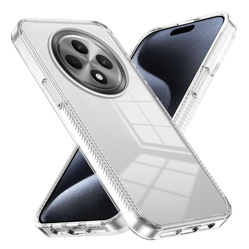 KEYSION Прозрачный чехол для телефона OPPO Reno12 F 5G Мягкий ТПУ+ПК Нескользящий HD Прозрачный Ударопрочный Чехол для телефона для OPPO Reno 12F 5G