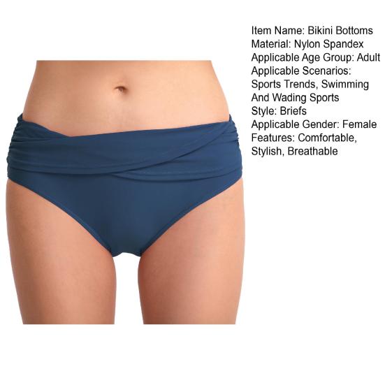 Женские плавки бикини со средней посадкой, закрытые, со сборками, танкини, купальник-брифы, утягивающий живот, купальный костюм, плавки