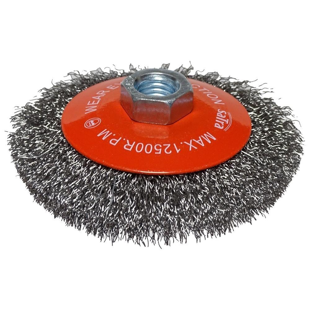 Diagonal brush with wavy wire - STEEL 100MM