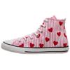 Удобные Универсальные Высокие Кеды из Канваса Детские Кроссовки Розовые в Полоску с Сердечком 663993C