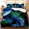 Комплект постельного белья «Космический корабль», «Путешествие по галактике», комплект постельного белья «Космический корабль», наволочка «Queen King Size», полиэстеровый чехол для одеяла