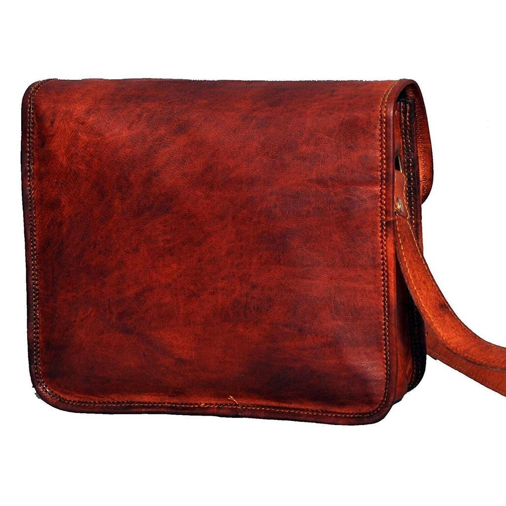 Коричневая кожаная сумка-мессенджер для мужчин и женщин, винтажная сумка-портфель Сумки через плечо