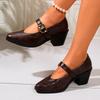 Ladies Shoes 2025 Brand Buckle Strap Women's High Heels Fashion Shallow Office and Career New Plus Size Best Seller Heels Women