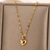 Stainless Steel Love Heart Necklace For Women 2023 New Trendy Lip Chain Simple Pendant Necklace Zircon Gift Wholesalers