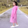 Children Raincoat Convenient Portable Drawstring Design Rainproof Long Kids Hooded Poncho Outdoor Supply
