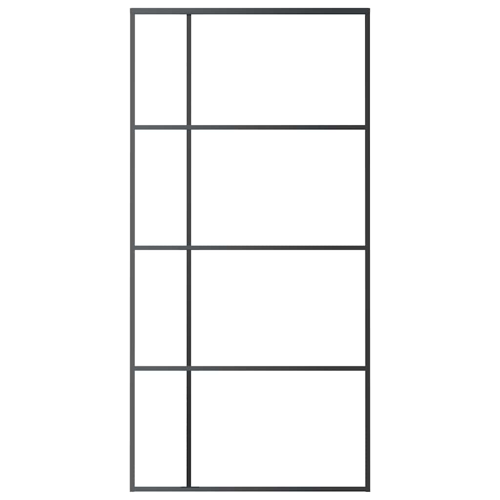 Vidaxl Drzwi Przesuwne, Szkło Esg I Aluminium, 102,5X205 Cm, Czarne