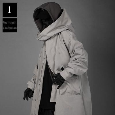 Jiye Heavy Industry, новая искусственная рабочая одежда из двух предметов, ветровка, мужское свободное повседневное пальто средней длины