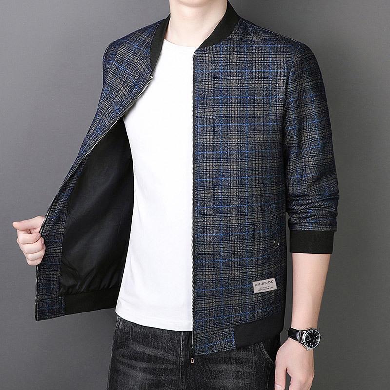 Весенняя и осенняя мужская куртка Куртка для среднего и молодого возраста Мужская куртка с бейсбольным воротником Мужская куртка для папы