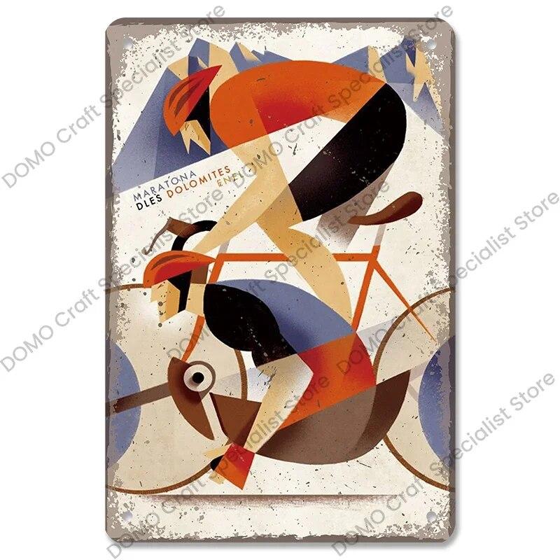 Велосипедная табличка, металлическая жестяная вывеска, велосипедные гонки, винтажный металлический плакат, настенный художественный декор для велосипедного клуба, гаража, человека, пещеры