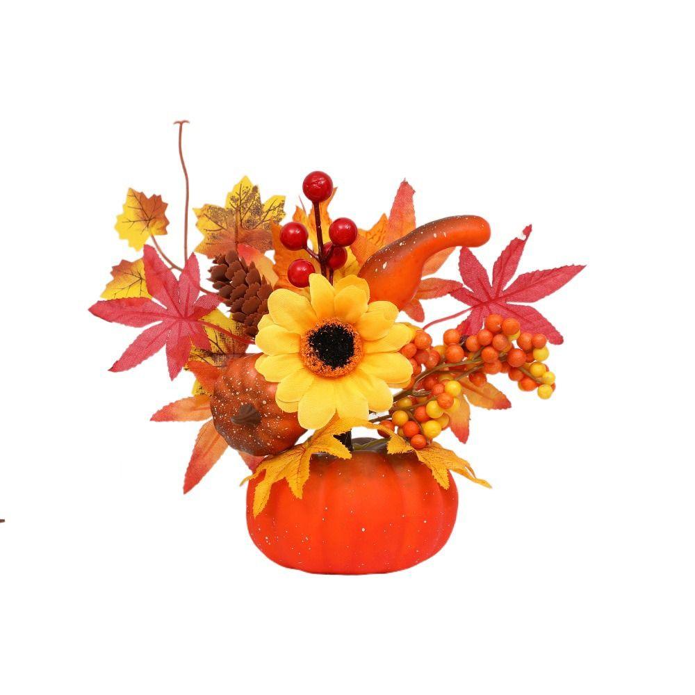 Simulation Flowers Simulation Pumpkin Flowers Fake Plant Halloween Pumpkin Thanksgiving