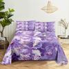 Purple Bedding Set Bed Sheet Linens Pillow Case Queen King Size Lanvender Butteryfly for Bedroom Soft Twin Full Single Double