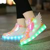 Children's Casual Shoes New Small Medium-sized Children's LED Charging Luminous Shoes Children's Shoes USB Colorful Light Shoes