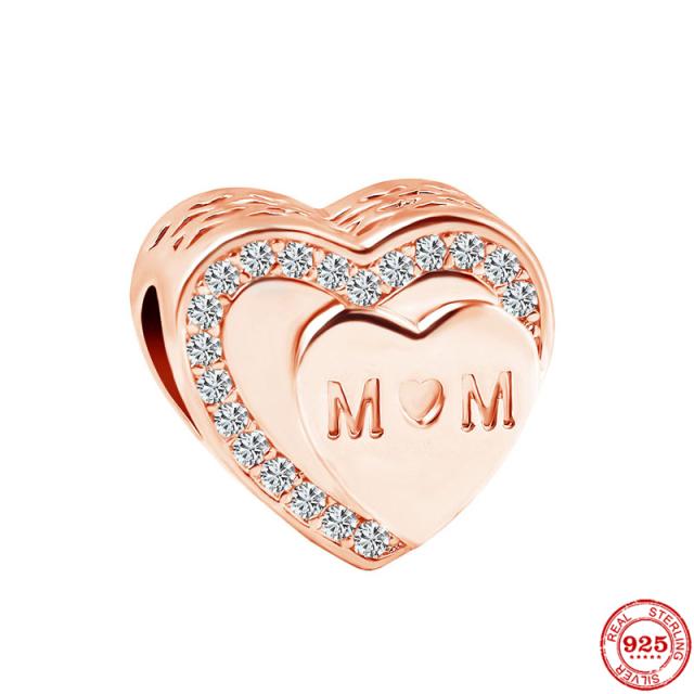 Neastamor Люблю тебя, мама, шарм-бусина в форме сердца, подходит для оригинального браслета, серебро 925 пробы, изготовление модных DIY украшений для женщин, подарок