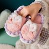 Флисовые детские хлопковые тапочки Хлопковые тапочки-моп для девочек Утепленные теплые и нескользящие детские тапочки Для дома осень-зима