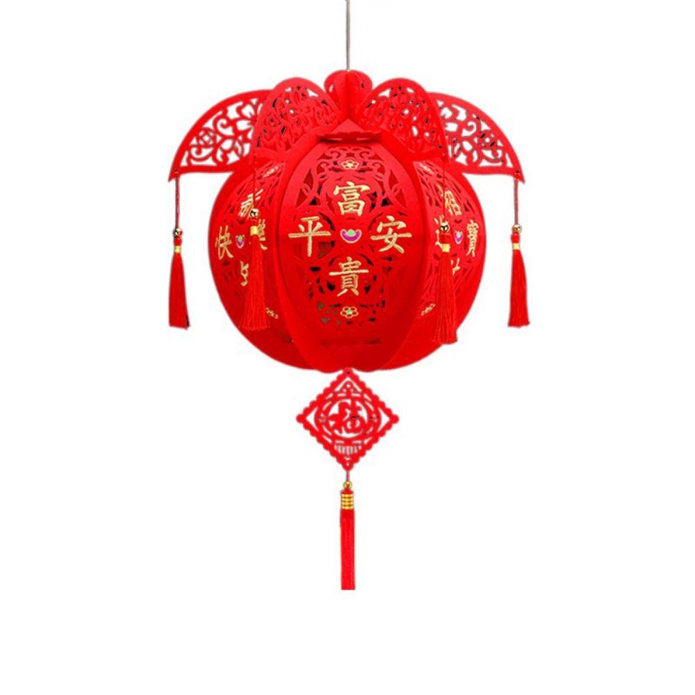 Lint/Gold Foil Good Luck Lanterns 3D Chinese Lint Lanterns Spring Festival Hanging Pendant  Party