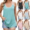 Женская модная однотонная свободная футболка без рукавов с круглым вырезом