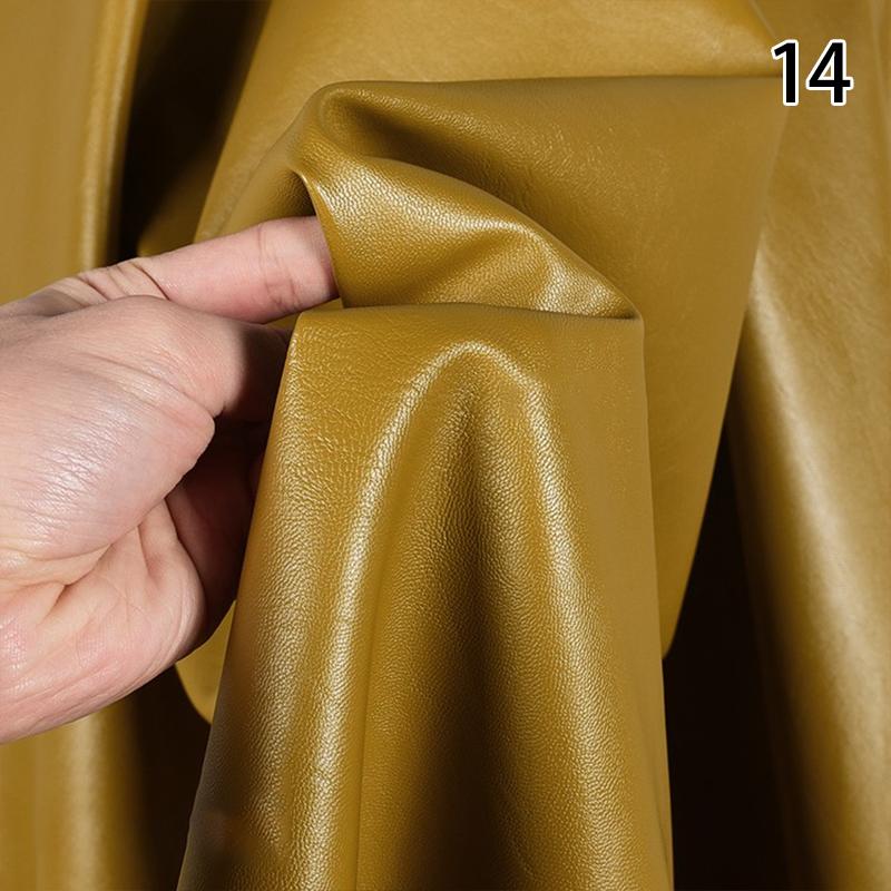 50*140m Matte Faux Leather Fabric Stretch Imitation Sheepskin Soft PU Fabric DIY Sewing Motorcycle Jacket Clothes Material