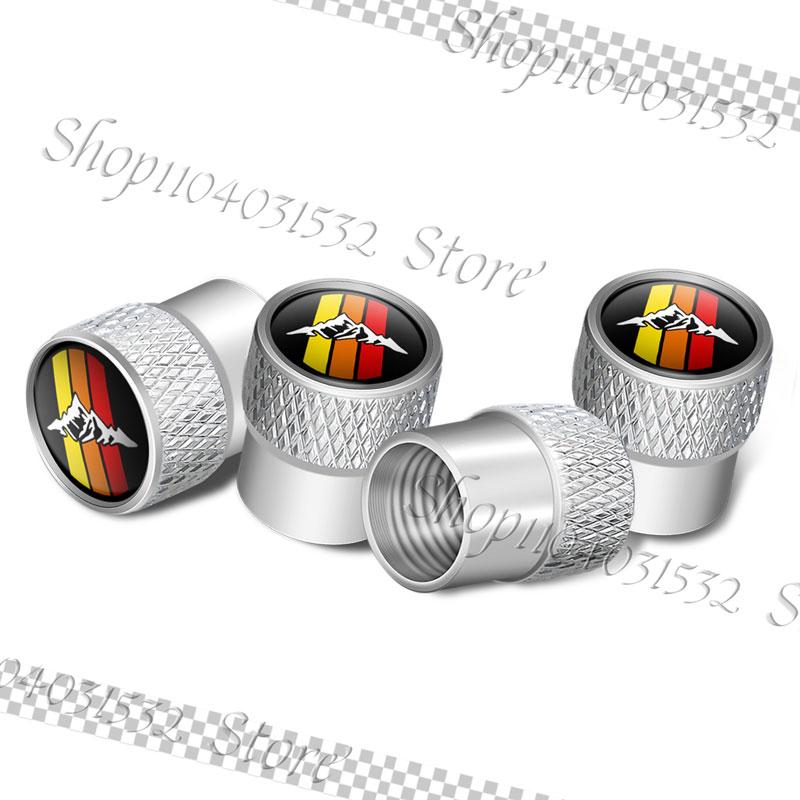 4Pcs Three-color Emblem Car Wheel Tire Valve Caps Tyre Stem Airdust Waterproof Covers For Toyota 4Runner Highlande Tacoma Rav4