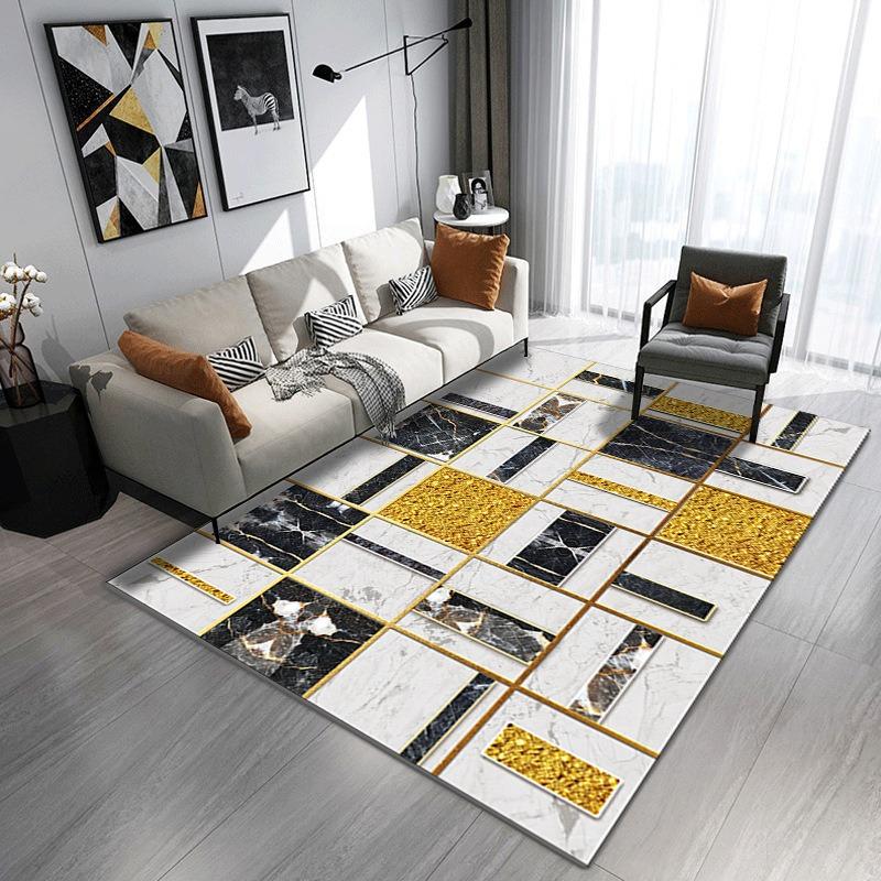 Ковер в европейском стиле, модный, геометрический, в клетку, для гостиной, под диван, для спальни, прикроватный, для кабинета, коврик у входной двери, нескользящий, домашний декор