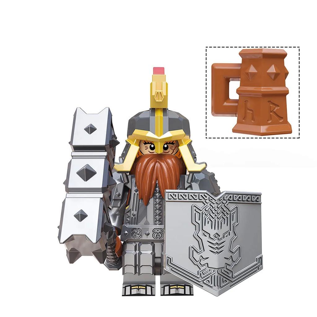 Dwarf Warrior Warrior Assembly Puzzle Building Blocks Minifigure Toys