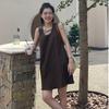 Dress Korean version of Internet celebrity pit strip simple temperament retro vest skirt a word thin fashionable dress