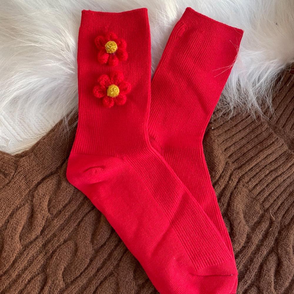 Cotton Zodiac Year Socks Bowknot Hairball Bowknot Stocking Kawaii in Tube Socks  Christmas