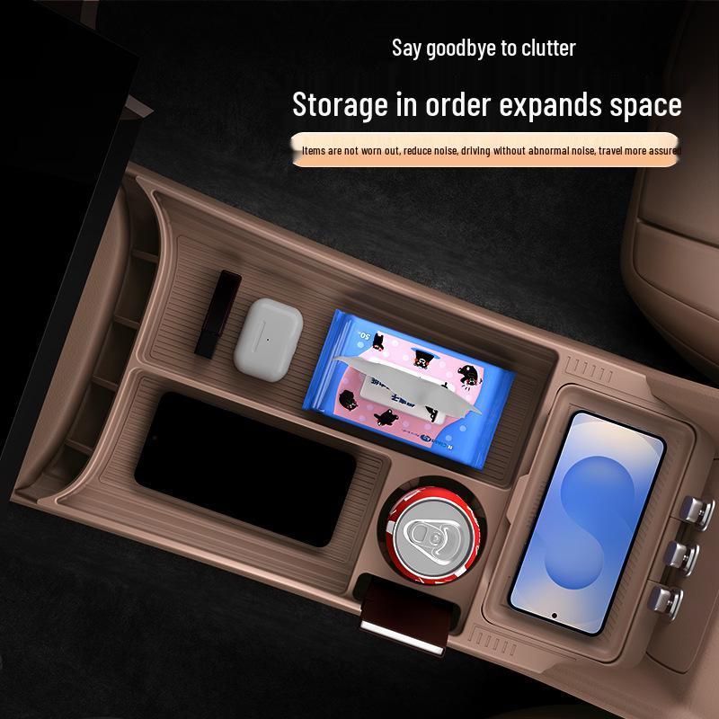 Leapmotor C11 Center Console Silicone Storage Box - Fits 26 Models, Multipurpose Double-layer Design