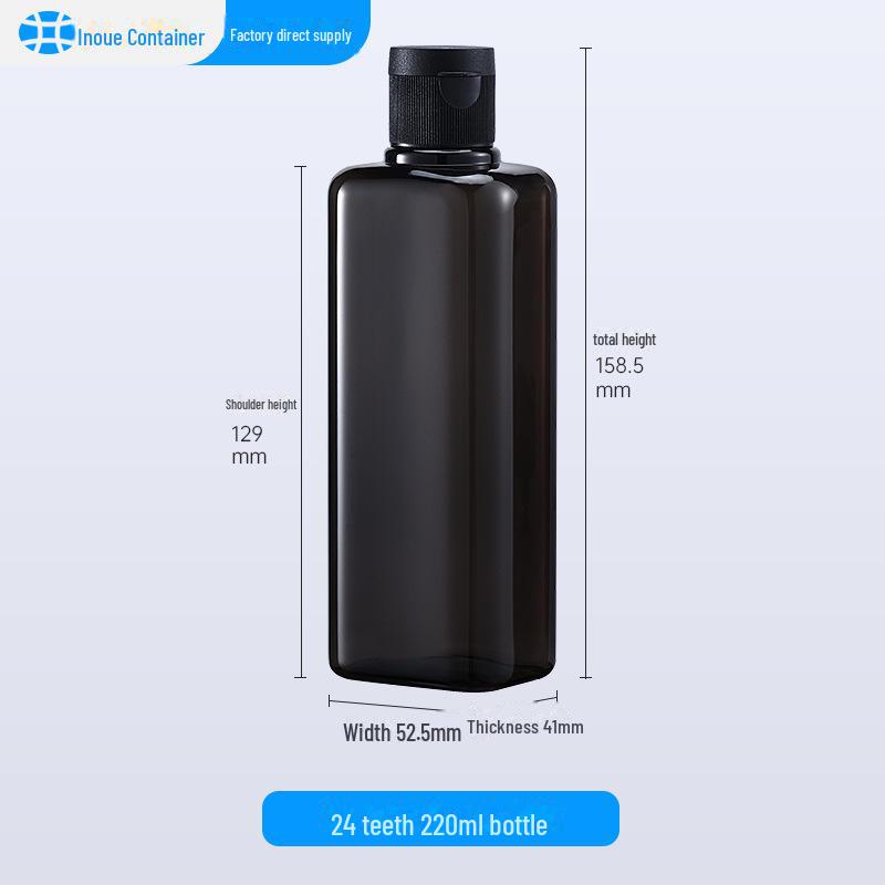 Бутылка для шампуня с закругленной квадратной крышкой объемом 150 мл и бутылка для удаления масла из ПЭТ-пластика объемом 200 мл с гелем для душа