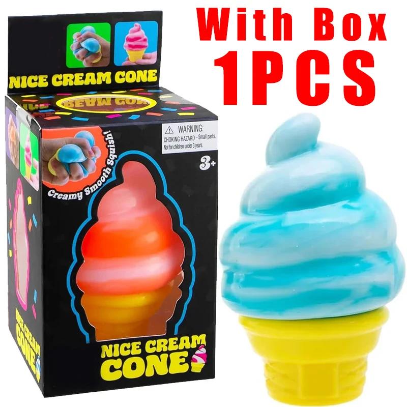 Декоративная игрушка-антистресс в форме мороженого, Nice Cream Cone Surprise, Сквиши для снятия стресса, Игрушка-фиджет для детей и взрослых