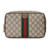 Золотистый аксессуар в форме Double G Тканевая косметичка Женская косметичка Бежевый Эбеновое дерево 760019-96IWT-8745