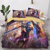 Комплект постельного белья из микрофибры League of Legends Детское пуховое пододеяльник Подростковый Взрослый Игровой узор Сюит Украшение комнаты 3 предмета