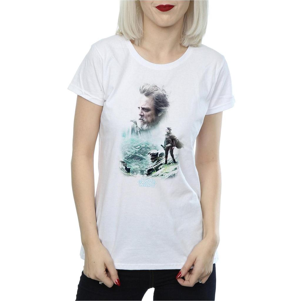 Star Wars Womens/Ladies The Last Jedi Luke And Rey Cotton T-Shirt