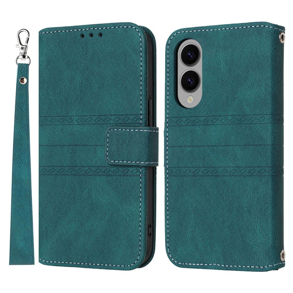 Для Samsung Galaxy S25 Чехол-кошелек Edge из кожи с тиснением, накладка на телефон