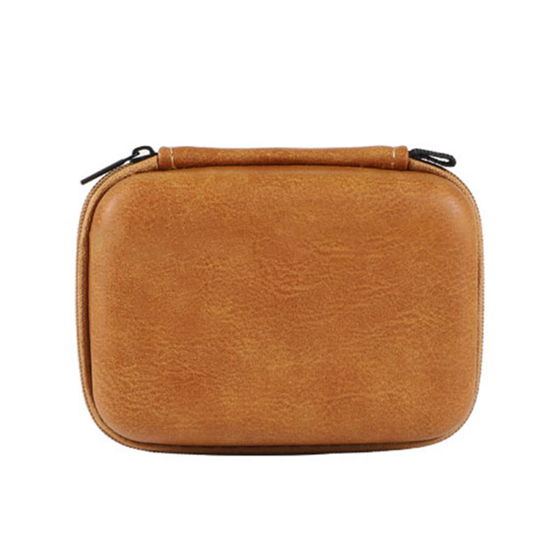 Портативный органайзер для USB-кабелей для передачи данных, кожаная сумка для хранения наушников, чехол-протектор для наушников, мини-жесткий чехол на молнии