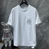8555 CHROME HEARTS 2025 Лето Новая Высококачественный Хлопок Круглый Вырез Свободный Большой Размер Мужская и Женская Футболка Парная Футболка