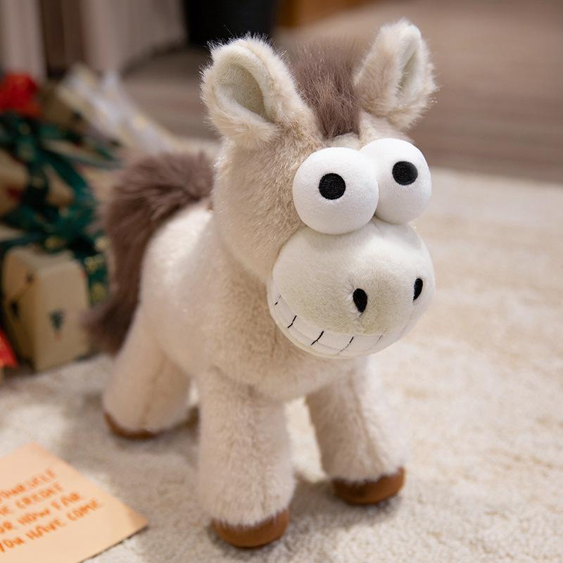 Cartoon Funny Brown Pony Doll Plush Toy Foal Doll Children Soothing Rag Doll Birthday Gift