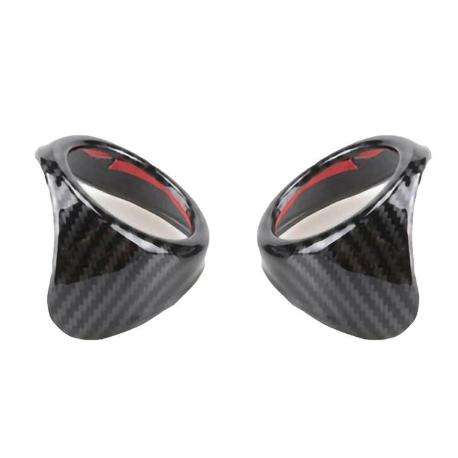 2Pcs Carbon Fiber Look Car Door Stereo Speaker Cover Trim For Ford Mustang 15-18