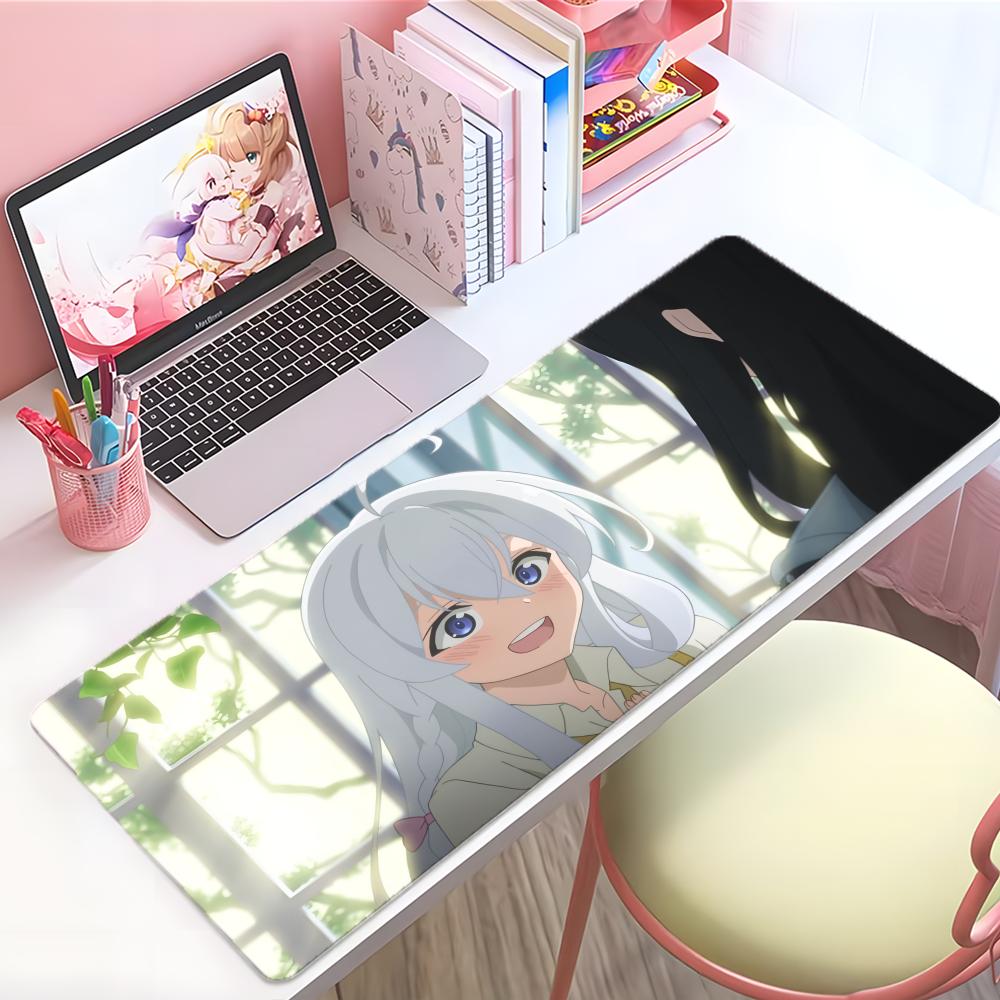 Cute Travel Anime Wwandering Witch Elaina Mouse Pad Large Thick Desk Pad Stitched Edges Gaming Mouse Mat For Pc