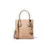 MK Mercer Однотонная Кожаная Сумка-гармошка с Логотипом-буквой Crossbody На плечо Мини Женские Сумки Кремово-Розовый 35S1GM9T0L-BISQUE
